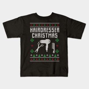 Hairdresser Ugly Christmas Sweater Hairdresser Christmas Gift Kids T-Shirt